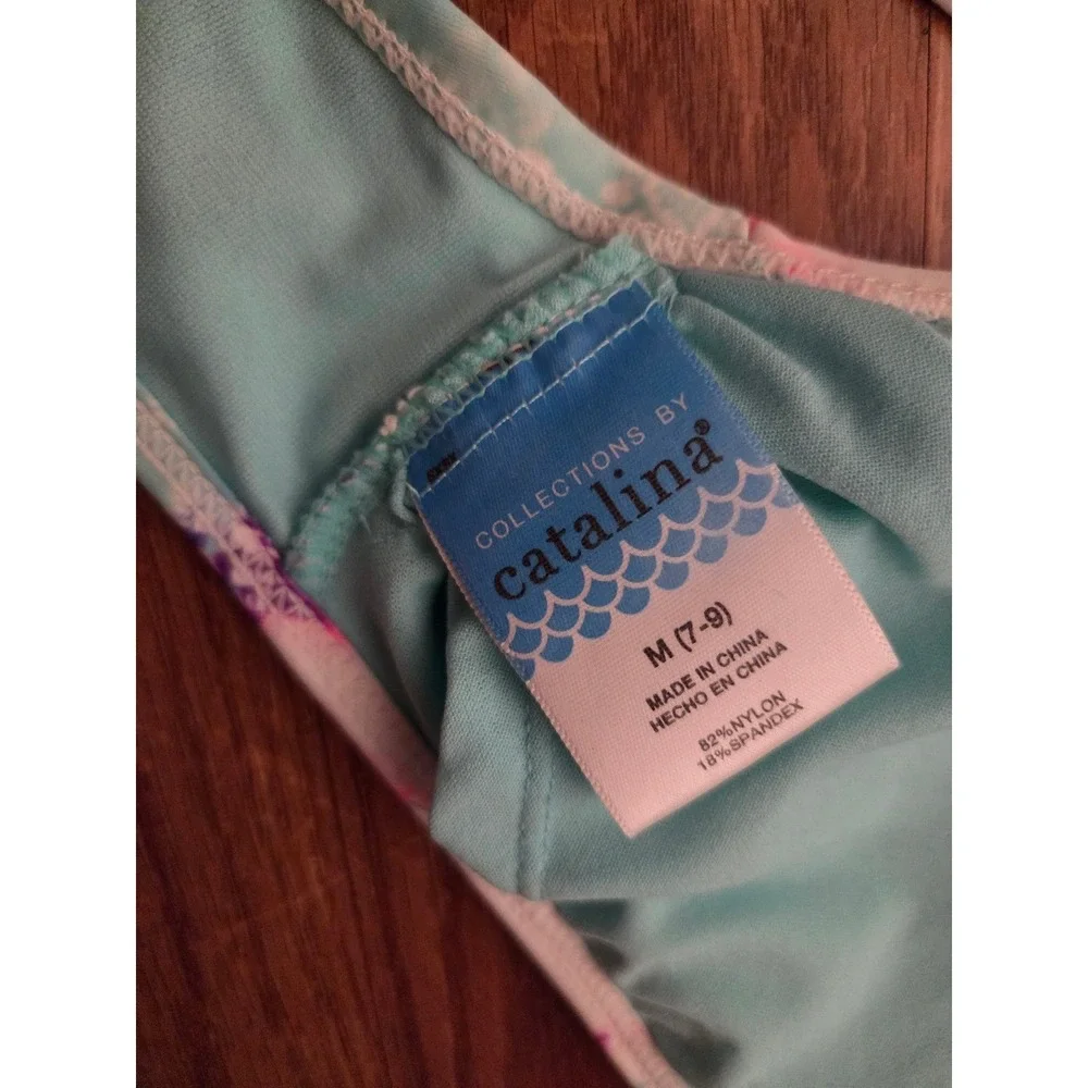 Collections by Catalina Women Tie Dye High Neck Bikini Top Blue Pink Medium 7-9